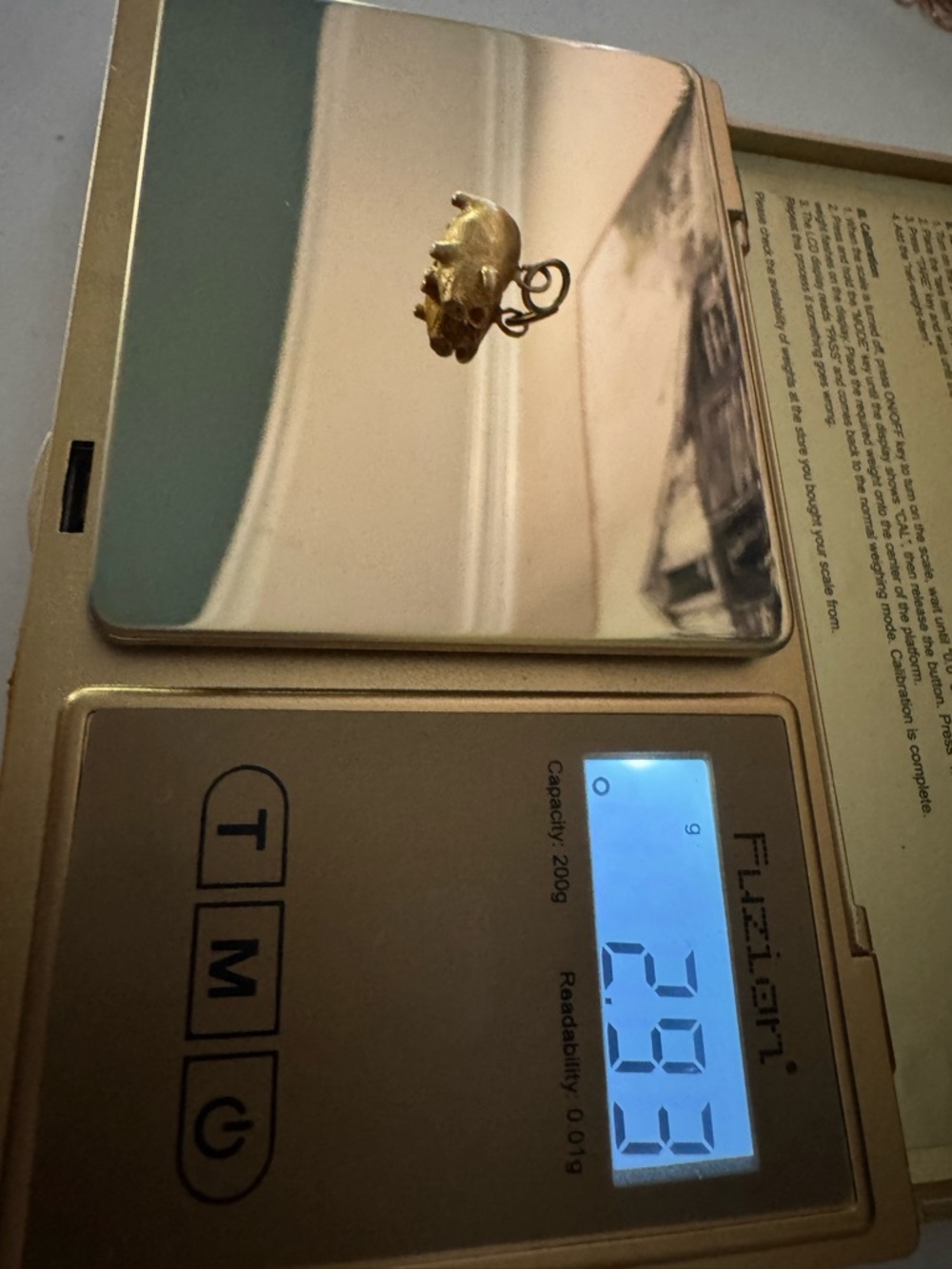 24k Gold Pig Charm Pendant - Picture 5 of 5